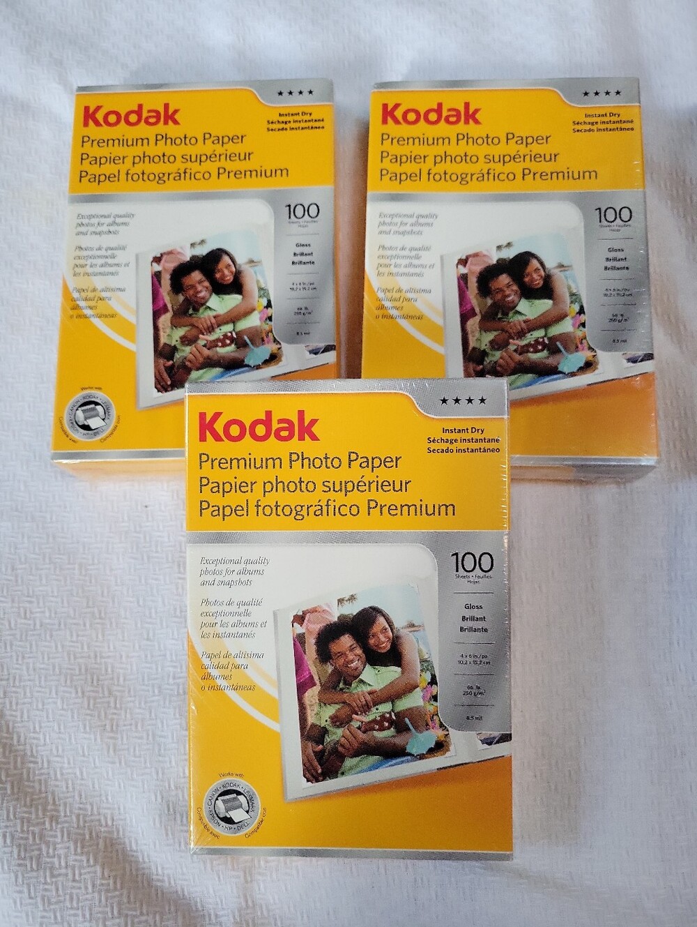 Lot of 4 Kodak Premium Photo Paper Gloss 100 Count NRFP